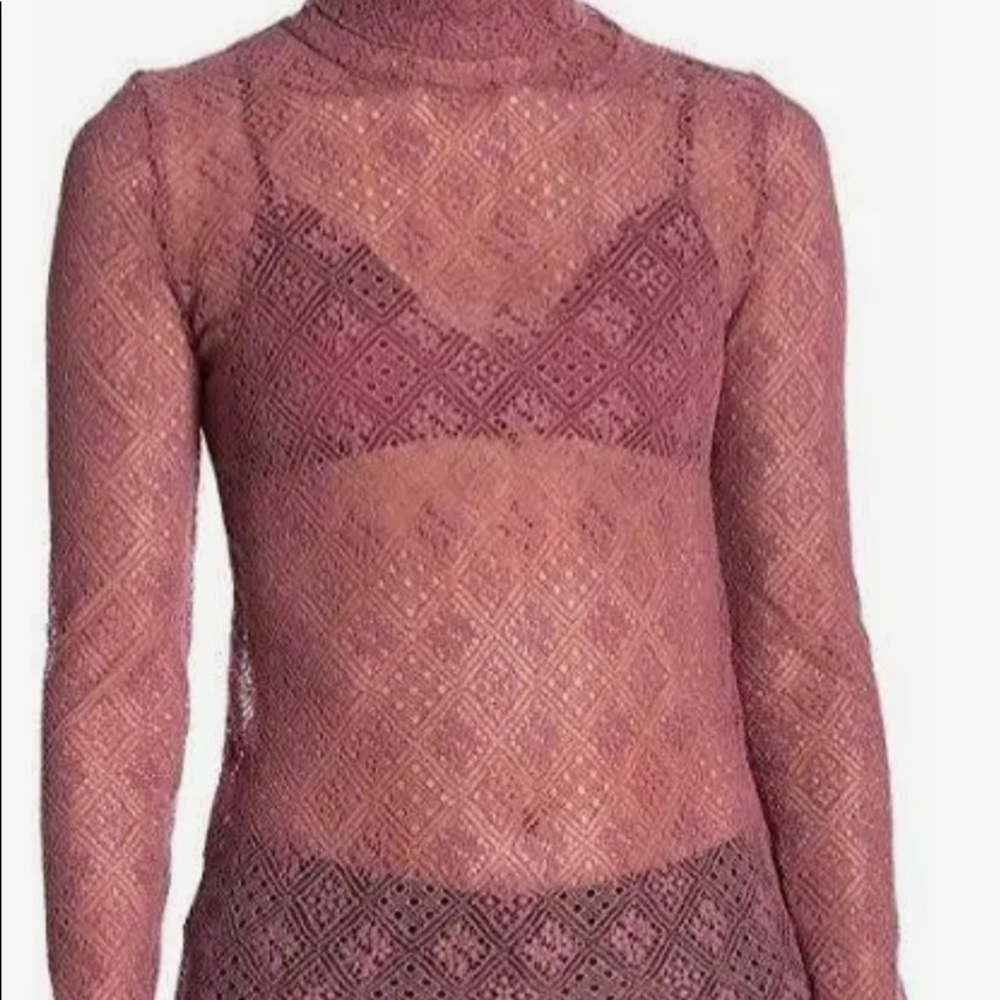Free People Intimately Lace Turtleneck Long sleeve Top - XSmall